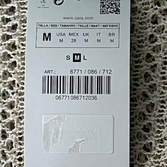 Zara Knitted Side Cutout Crochet Sweater Tank Top Sleeveless Cream Ivory M NWT - Picture 16 of 16